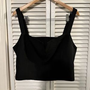 🍄Last Chance🍄 Black V Crop Top with Smocked Back